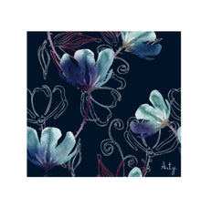 Square Navy Floral Scarf - Artzi Prints