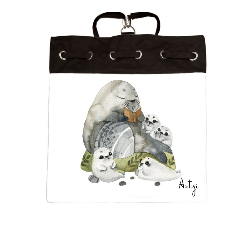 Sea Lion Family Backpack - Artzi Prints