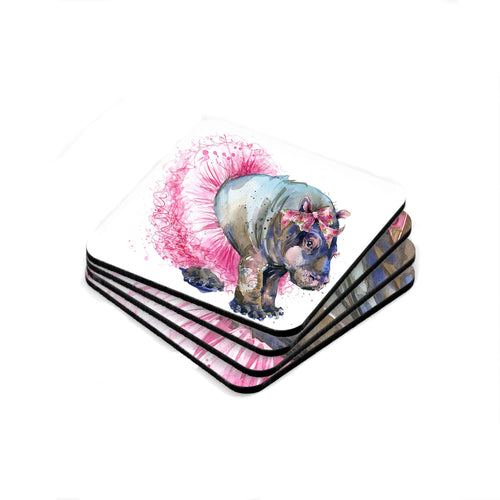 Fiona Hippo Coasters - Artzi Prints