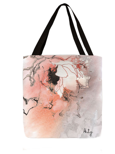 Peach Flower Tote - Artzi Prints