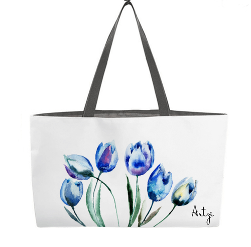 Blue Tulip Weekender Tote - Artzi Prints
