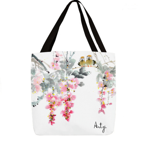 Birdy Printed Handmade Multi-Purpose tote - Artzi Prints