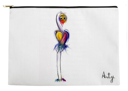 Cute Heart Bird Pouch - Artzi Prints