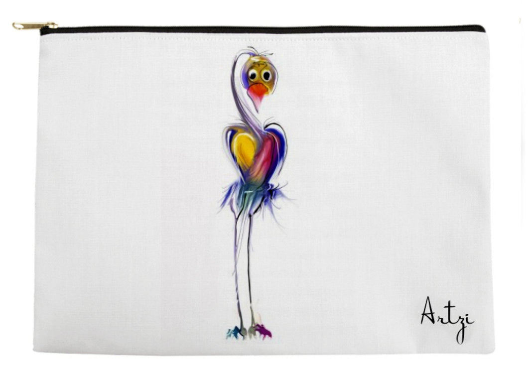 Cute Heart Bird Pouch - Artzi Prints