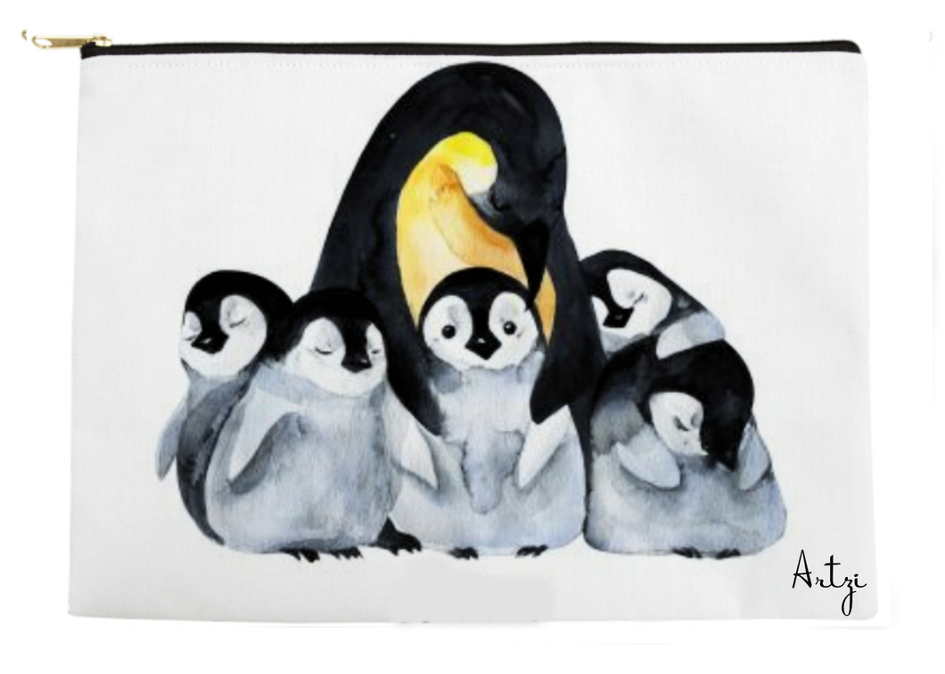 Penguin Family Pouch - Artzi Prints