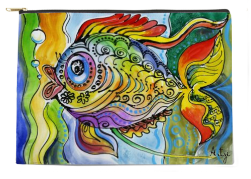 Colorful Fish Pouch - Artzi Prints